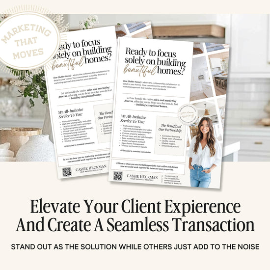 Builder Partnership Proposal Letter | Real Estate Template | Home Builder Letter| Realtor Marketing Flyer| Editable Real Estate Marketing|
