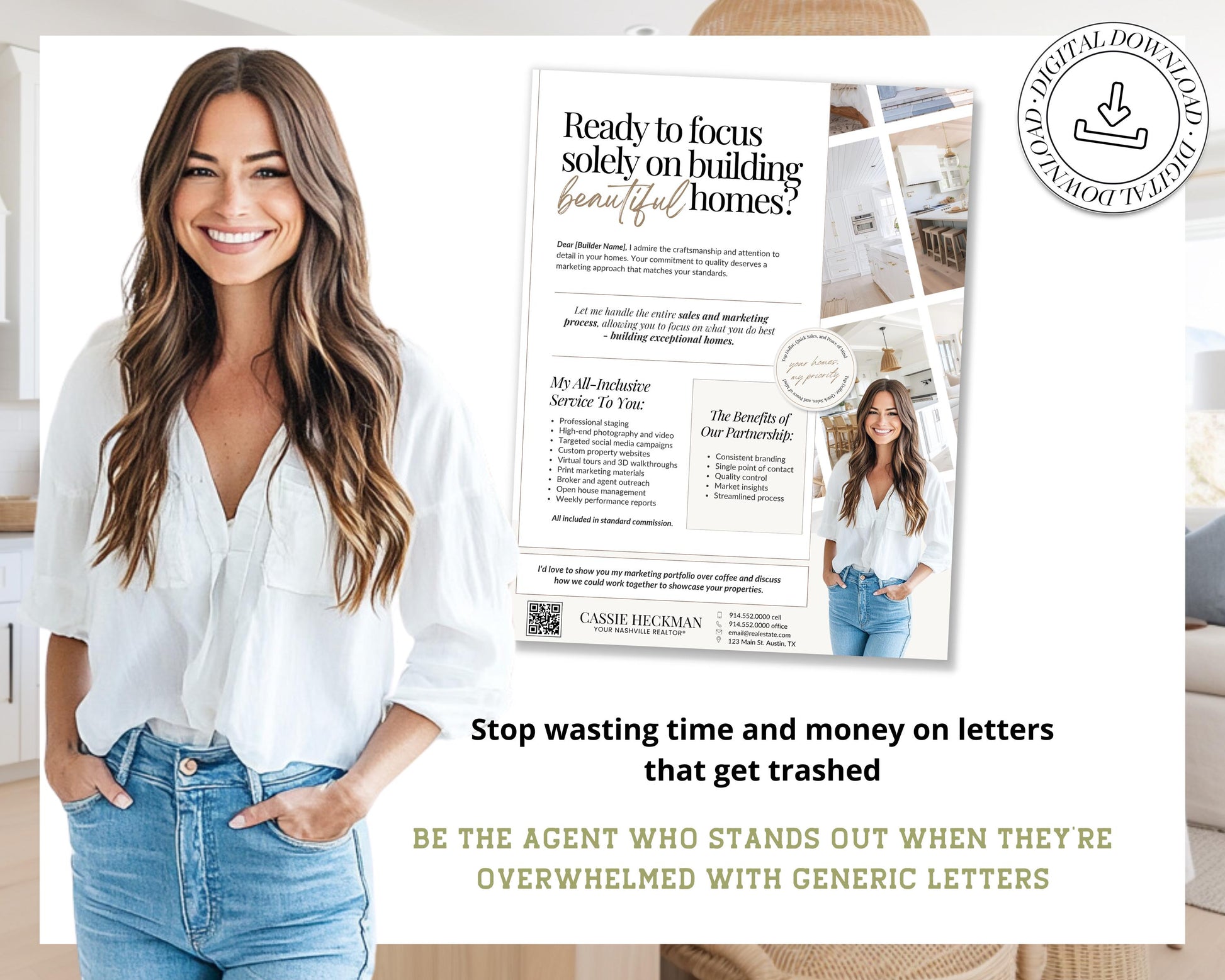 Builder Partnership Proposal Letter | Real Estate Template | Home Builder Letter| Realtor Marketing Flyer| Editable Real Estate Marketing|