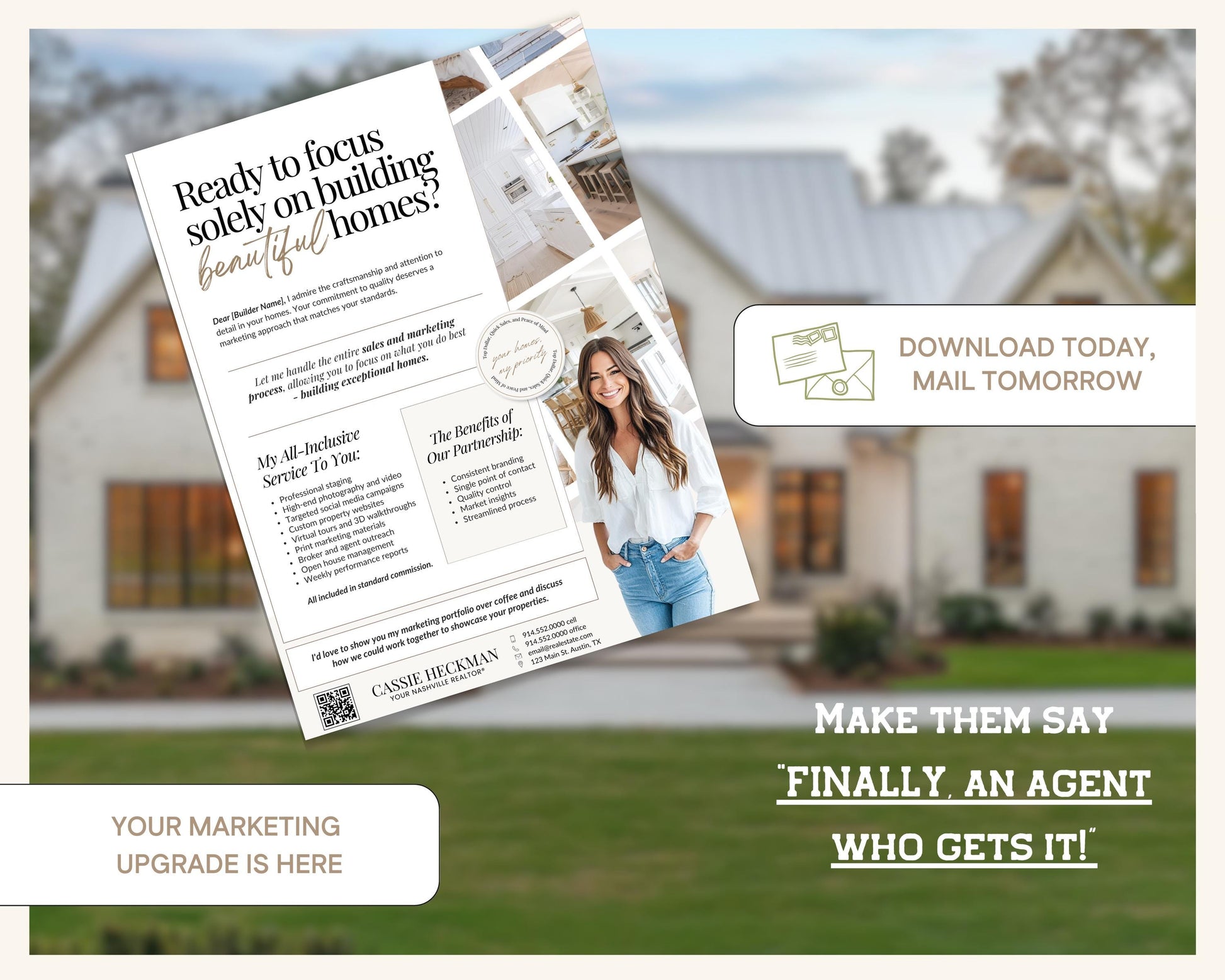 Builder Partnership Proposal Letter | Real Estate Template | Home Builder Letter| Realtor Marketing Flyer| Editable Real Estate Marketing|