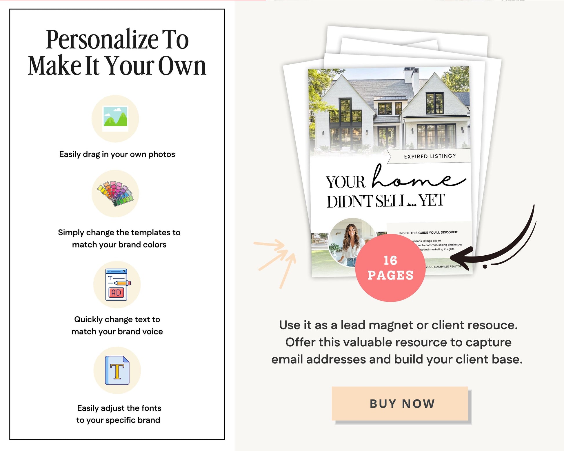 Real Estate Expired Listing Guide | Expired Prospecting | Canva Template | Real Estate Template | New Agent Flyer | Expired Listing Letter