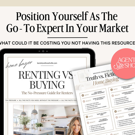 Rent Vs Buy Guide | Stop Paying Rent Flyer | Home Buyer Prospecting Flyer | Real Estate Marketing | Farming Flyer | Buyer Lead Magnet