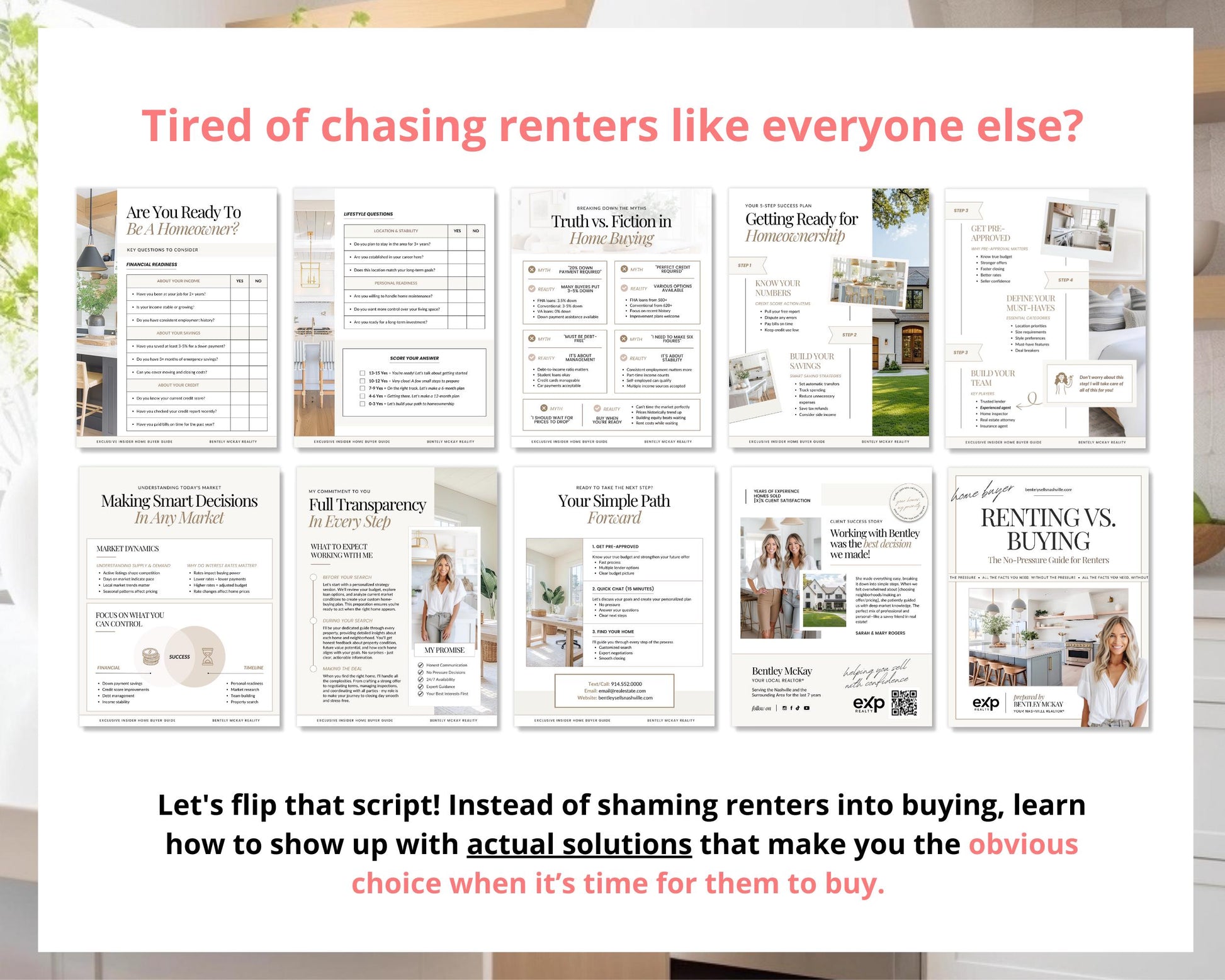 Rent Vs Buy Guide | Stop Paying Rent Flyer | Home Buyer Prospecting Flyer | Real Estate Marketing | Farming Flyer | Buyer Lead Magnet