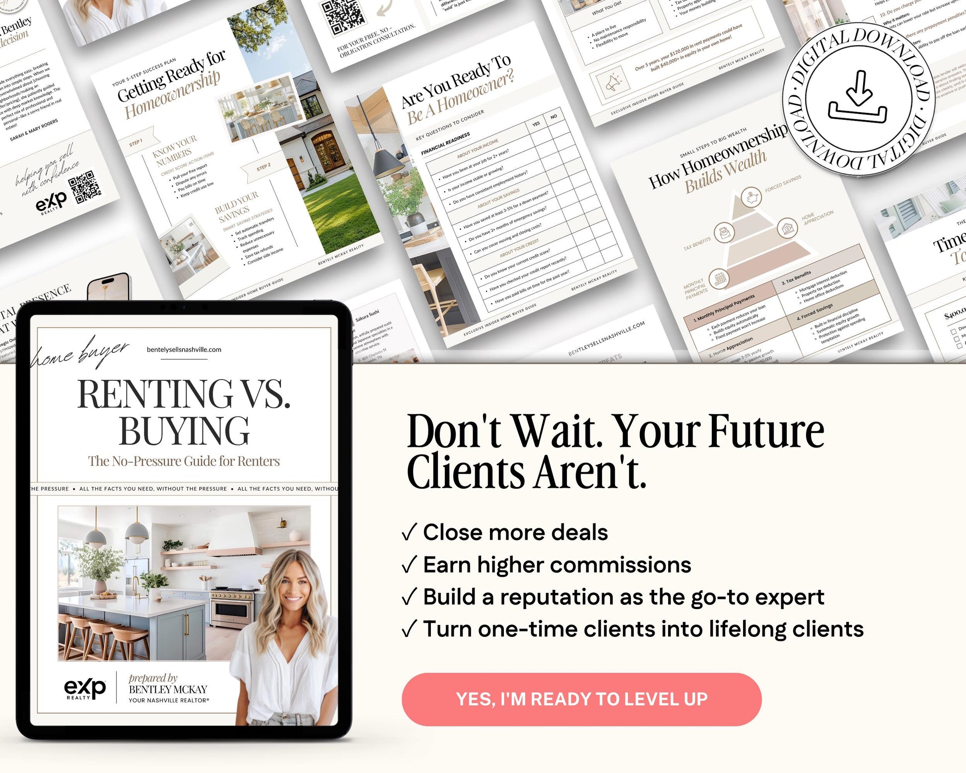 Rent Vs Buy Guide | Stop Paying Rent Flyer | Home Buyer Prospecting Flyer | Real Estate Marketing | Farming Flyer | Buyer Lead Magnet