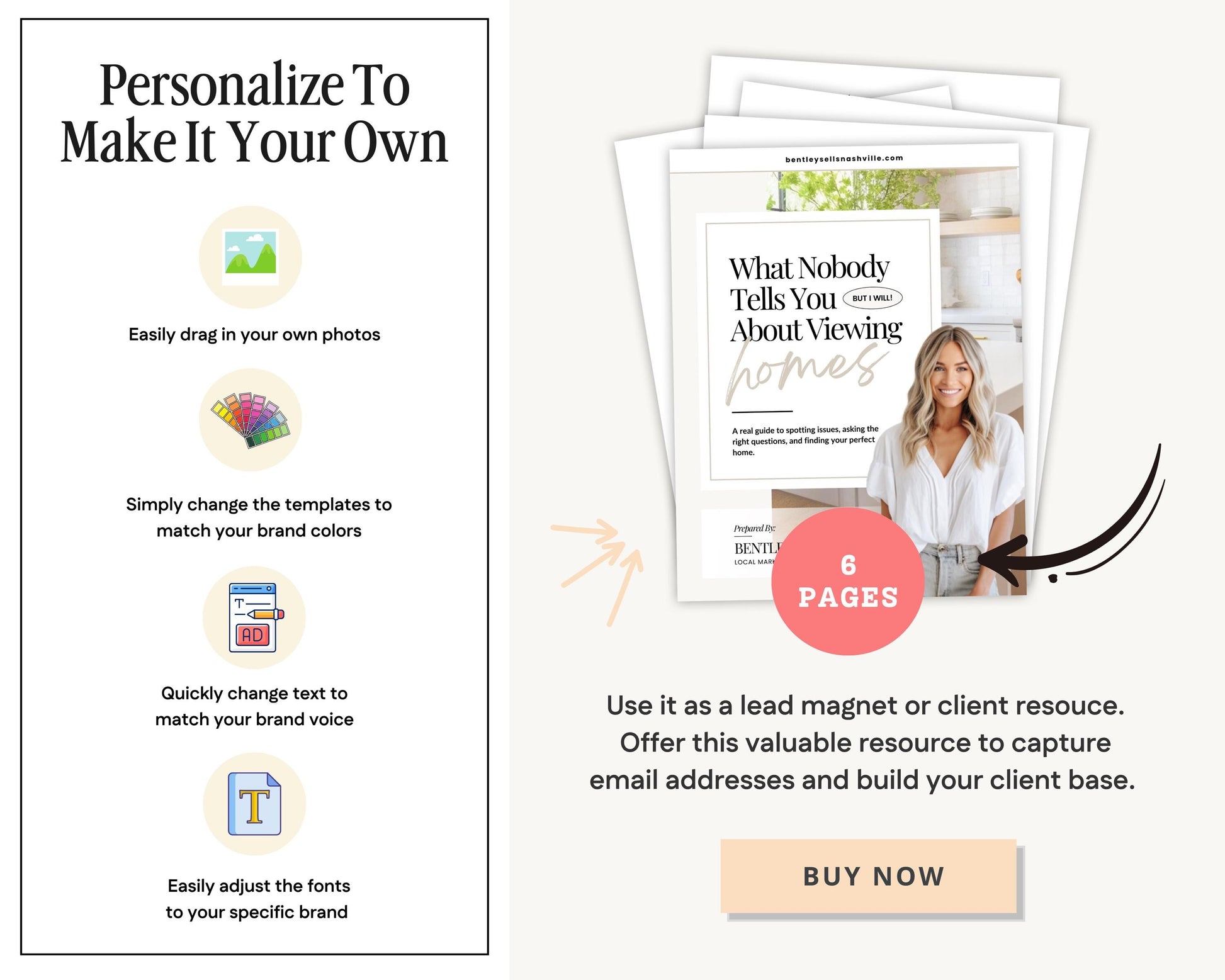 Home Viewing Guide for Home Buyers | Editable Canva Template | Buyer Agent Resource| House Showing Checklist | Real Estate Marketing | Canva