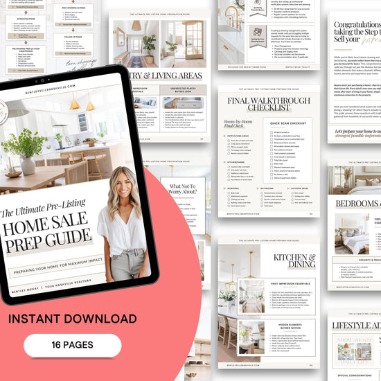 Pre-Listing Home Prep Guide| Editable Canva Real Estate Marketing | Home Staging Checklist | Home Seller Prep| Canva Template | Prelisting