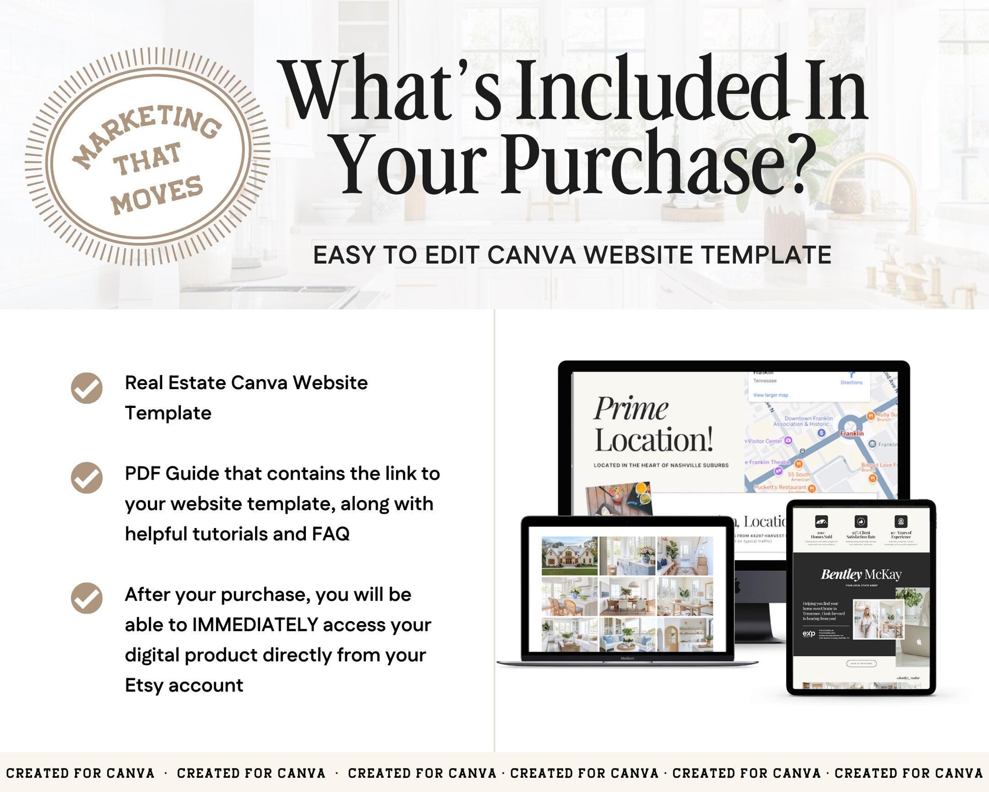 Property Listing Canva Website Template | Real Estate Agent Website Template | Landing Page | Lead Magnet | Home Buyer Guide |Seller Guide