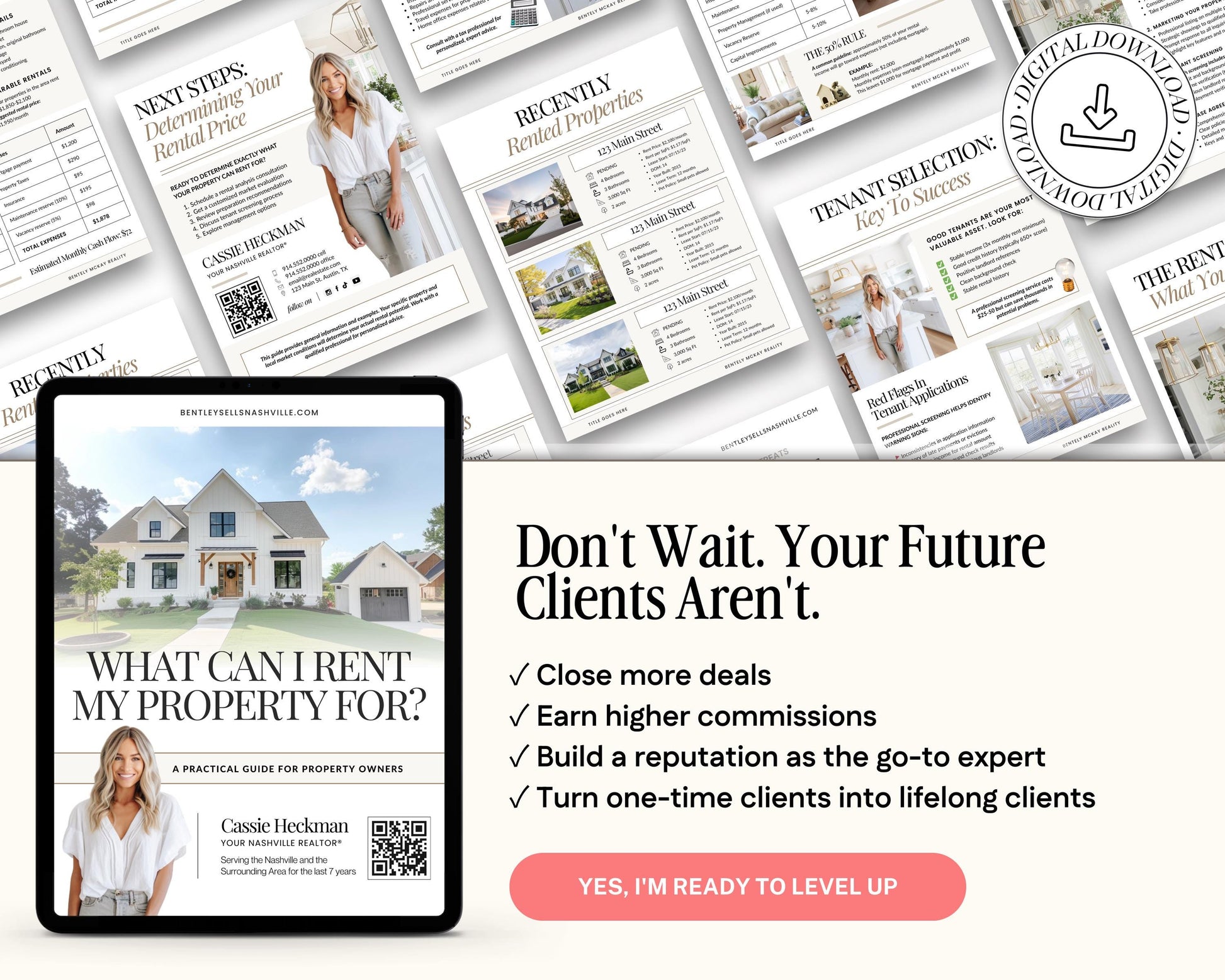 Landlord's Guide: Renting vs. Selling Property | Rental Analysis Tools | Editable PDF for Real Estate Agents | Lead Magnet | Investor Guide