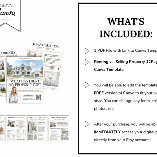 Landlord's Guide: Renting vs. Selling Property | Rental Analysis Tools | Editable PDF for Real Estate Agents | Lead Magnet | Investor Guide