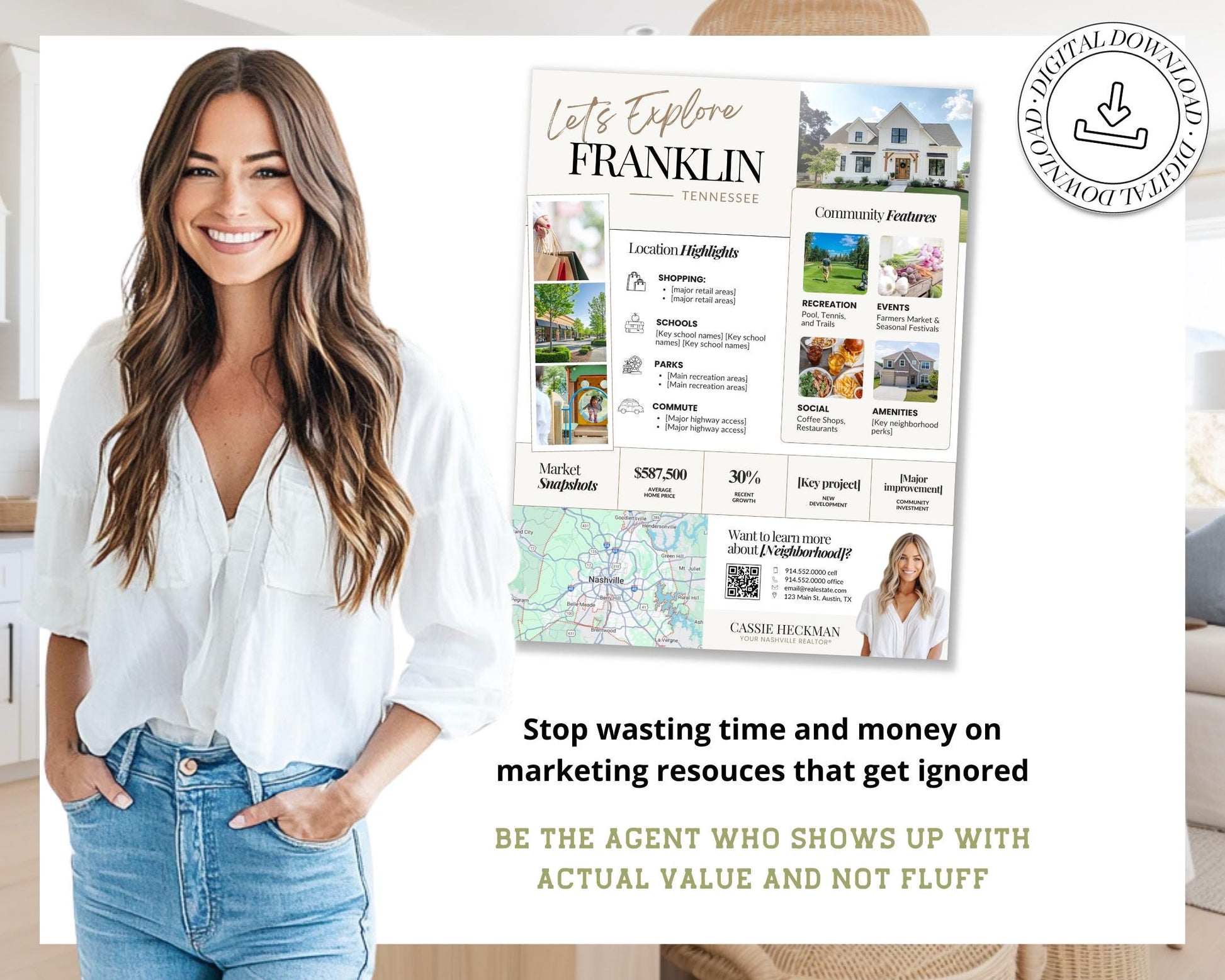 Local Neighborhood Highlights Flyer | Community Guide | Real Estate Template | Listing Flyer | Home Buyer Lead Magnet | Relocation Guide
