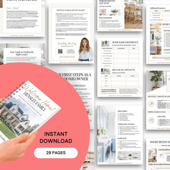 Closing Day Binder Template | New Homeowner Welcome Packet | New Homeowner Gift | Canva | Real Estate Marketing | Homeowner | Closing Gift