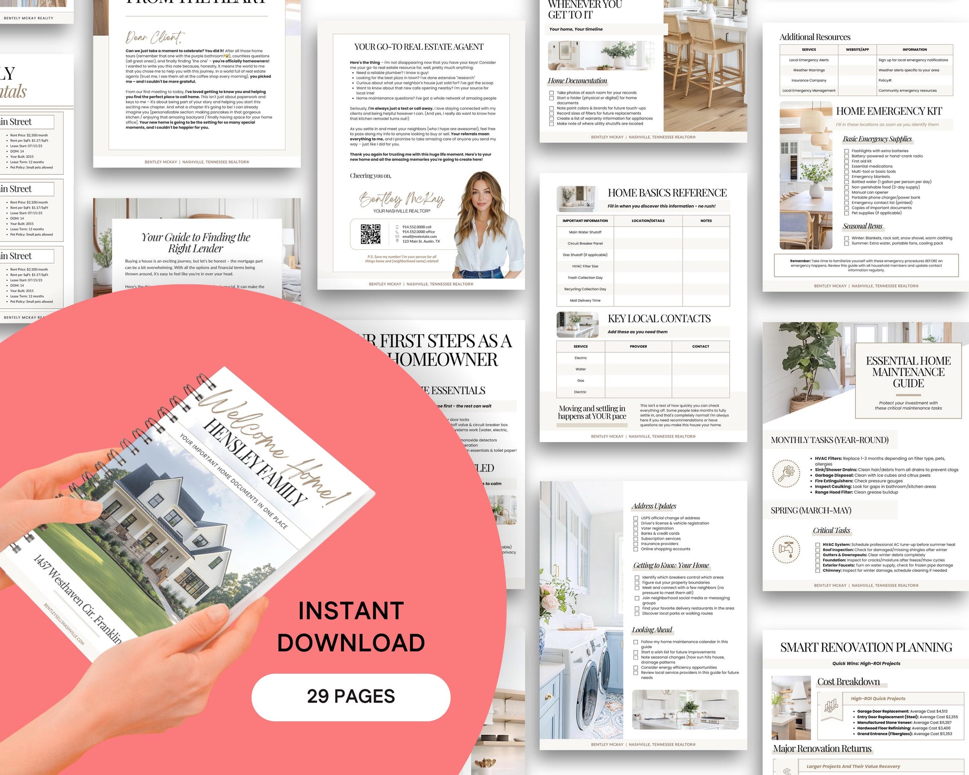 Closing Day Binder Template | New Homeowner Welcome Packet | New Homeowner Gift | Canva | Real Estate Marketing | Homeowner | Closing Gift