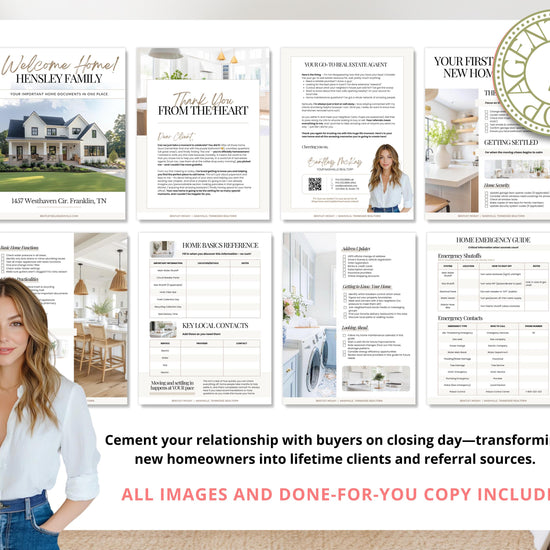 Closing Day Binder Template | New Homeowner Welcome Packet | New Homeowner Gift | Canva | Real Estate Marketing | Homeowner | Closing Gift