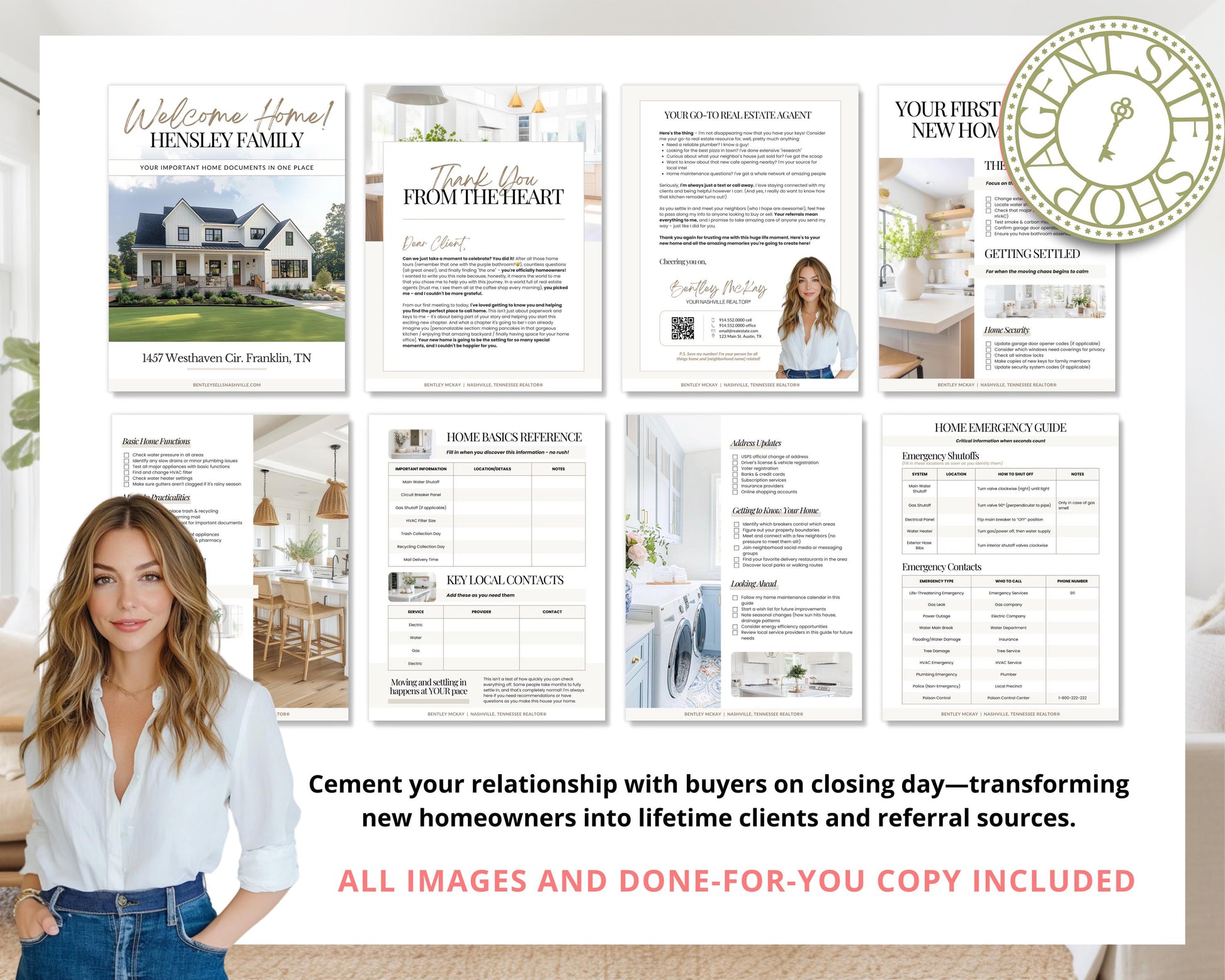 Closing Day Binder Template | New Homeowner Welcome Packet | New Homeowner Gift | Canva | Real Estate Marketing | Homeowner | Closing Gift