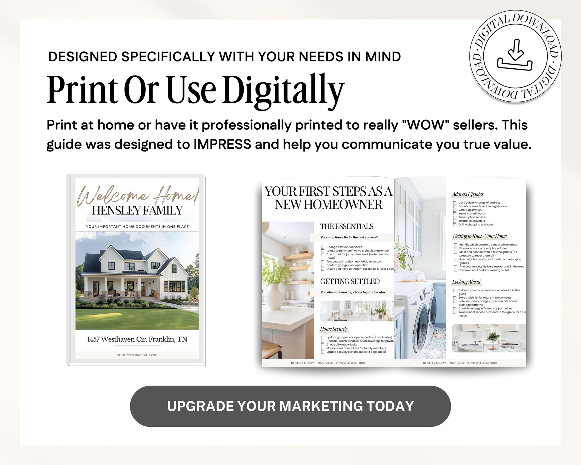 Closing Day Binder Template | New Homeowner Welcome Packet | New Homeowner Gift | Canva | Real Estate Marketing | Homeowner | Closing Gift
