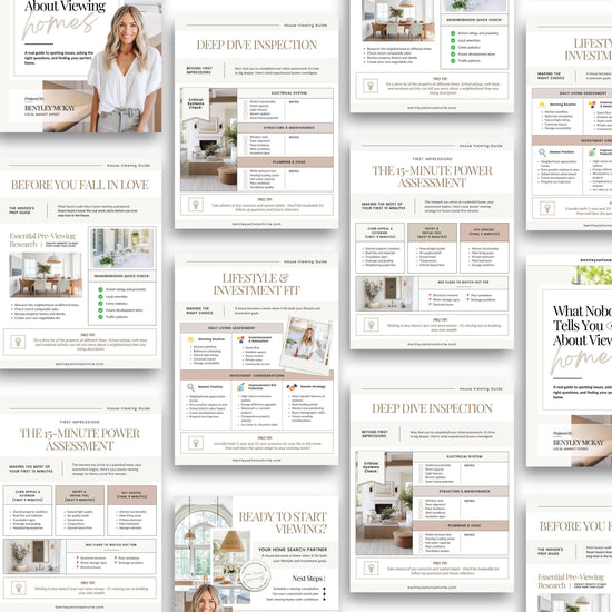 Home Viewing Guide for Home Buyers | Editable Canva Template | Buyer Agent Resource| House Showing Checklist | Real Estate Marketing | Canva