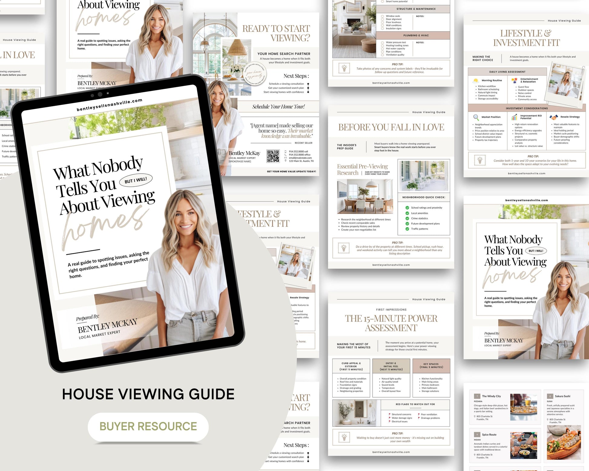 Home Viewing Guide for Home Buyers | Editable Canva Template | Buyer Agent Resource| House Showing Checklist | Real Estate Marketing | Canva