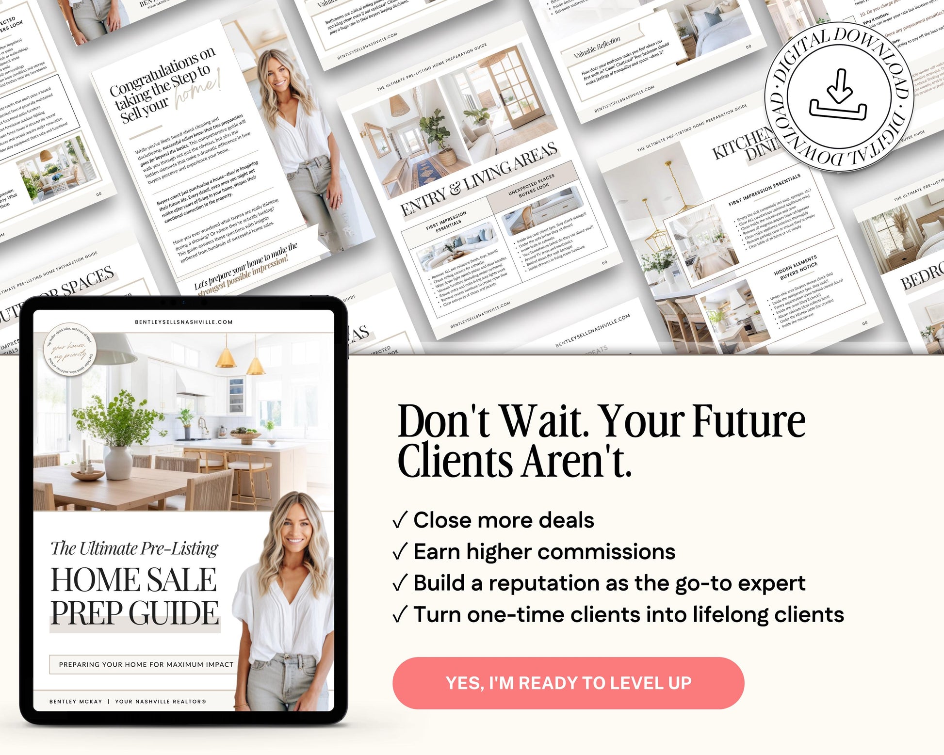Pre-Listing Home Prep Guide| Editable Canva Real Estate Marketing | Home Staging Checklist | Home Seller Prep| Canva Template | Prelisting
