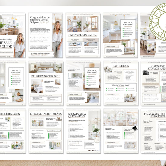 Pre-Listing Home Prep Guide| Editable Canva Real Estate Marketing | Home Staging Checklist | Home Seller Prep| Canva Template | Prelisting