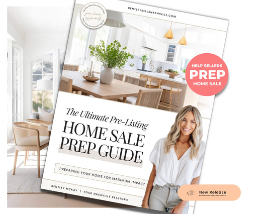 Pre-Listing Home Prep Guide| Editable Canva Real Estate Marketing | Home Staging Checklist | Home Seller Prep| Canva Template | Prelisting