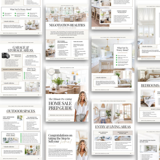 Pre-Listing Home Prep Guide| Editable Canva Real Estate Marketing | Home Staging Checklist | Home Seller Prep| Canva Template | Prelisting