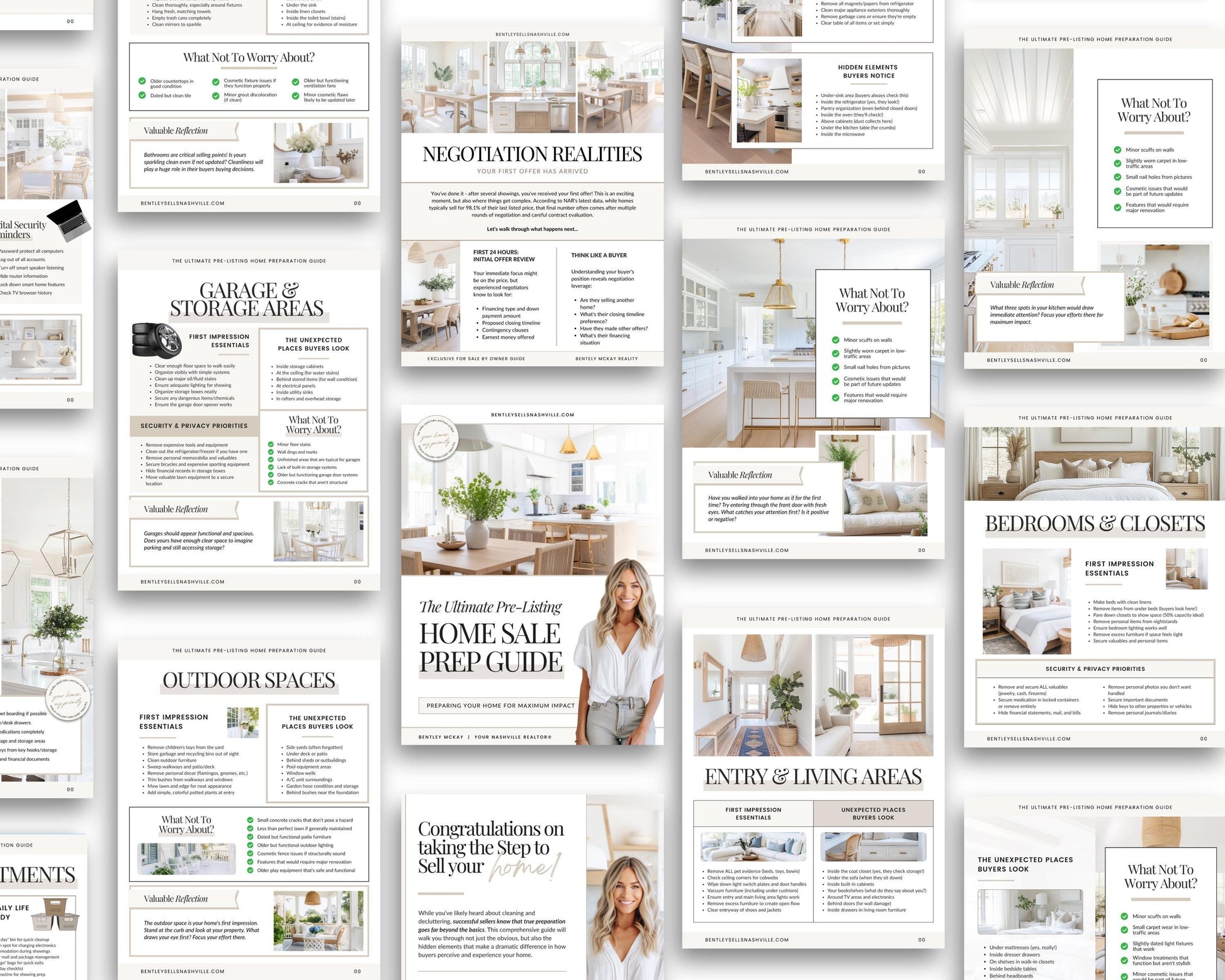 Pre-Listing Home Prep Guide| Editable Canva Real Estate Marketing | Home Staging Checklist | Home Seller Prep| Canva Template | Prelisting