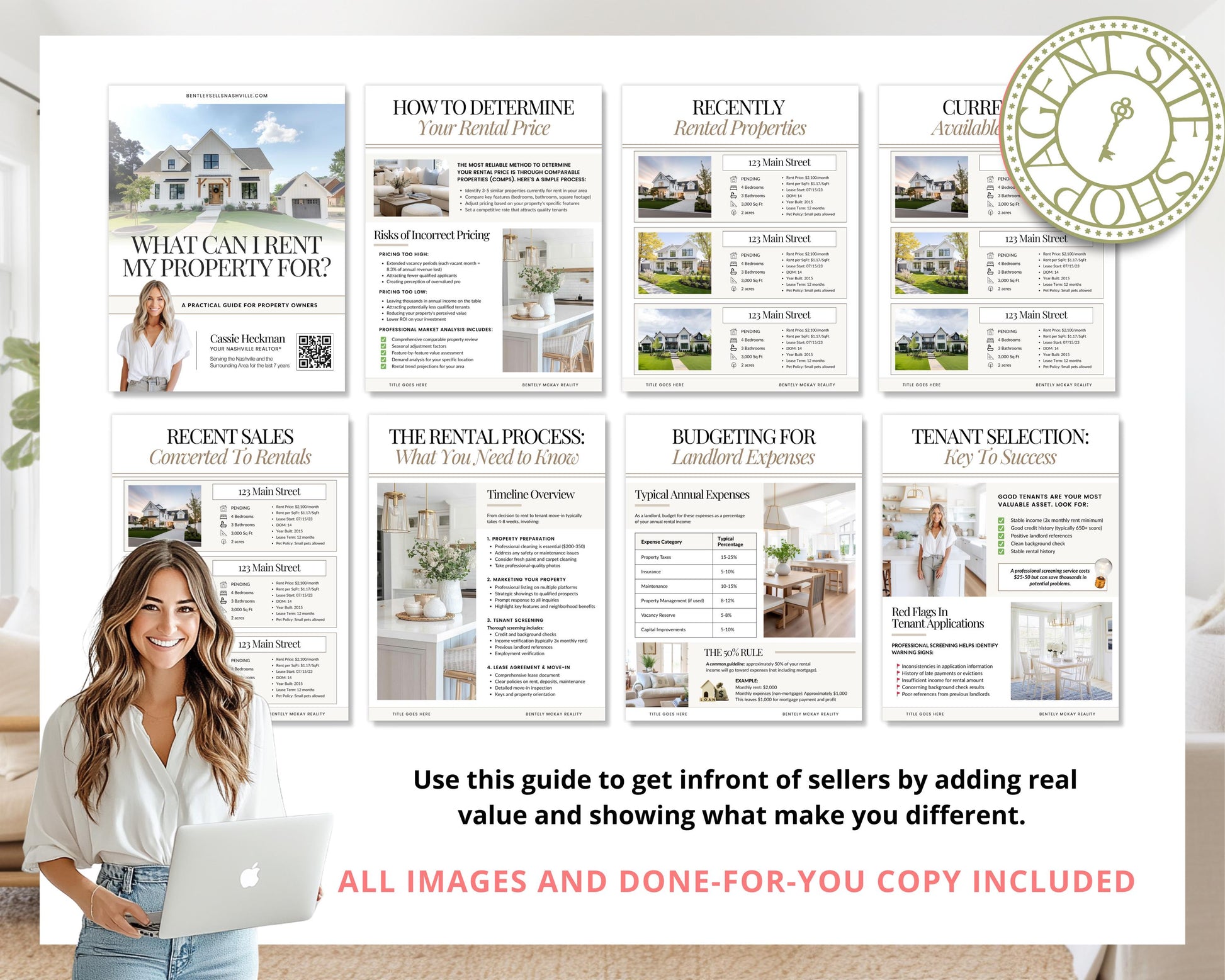 Landlord's Guide: Renting vs. Selling Property | Rental Analysis Tools | Editable PDF for Real Estate Agents | Lead Magnet | Investor Guide