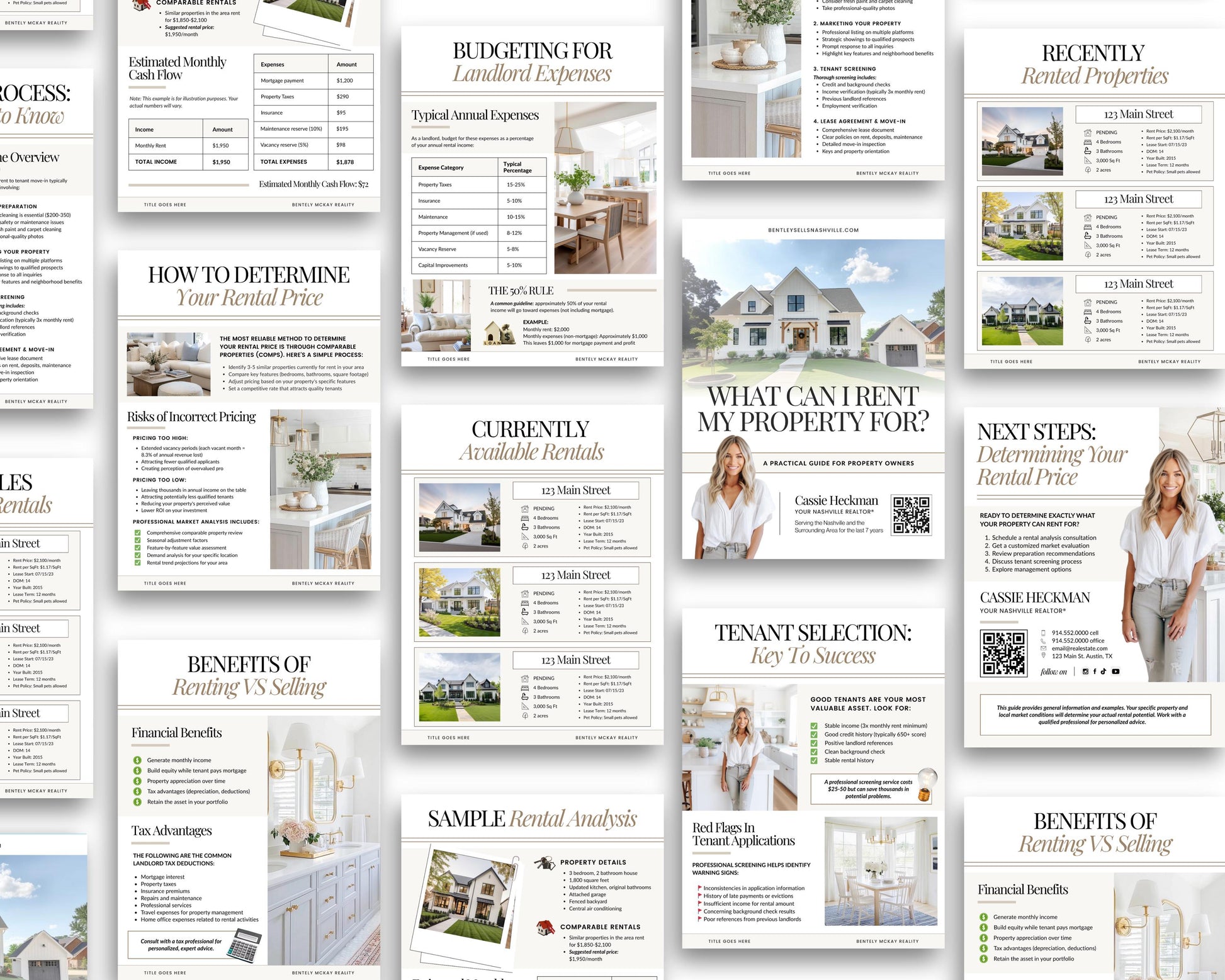 Landlord's Guide: Renting vs. Selling Property | Rental Analysis Tools | Editable PDF for Real Estate Agents | Lead Magnet | Investor Guide