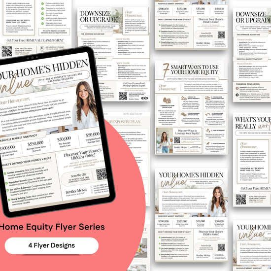 Home Equity Spotlight Flyer Series | Canva Real Estate Neighborhood Farming Templates | Listing Lead Generator | Real Estate Flyer | Farming