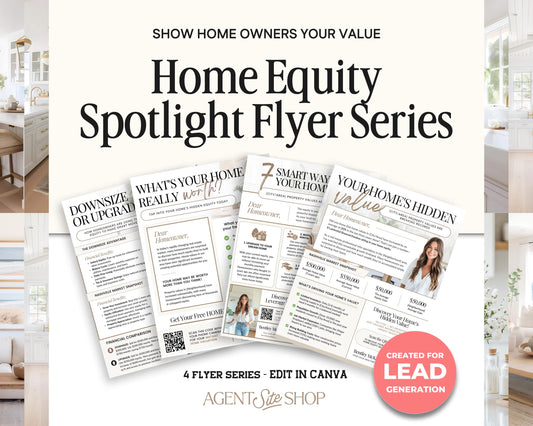 Home Equity Spotlight Flyer Series | Canva Real Estate Neighborhood Farming Templates | Listing Lead Generator | Real Estate Flyer | Farming