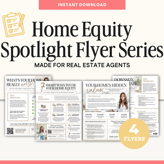 Home Equity Spotlight Flyer Series | Canva Real Estate Neighborhood Farming Templates | Listing Lead Generator | Real Estate Flyer | Farming