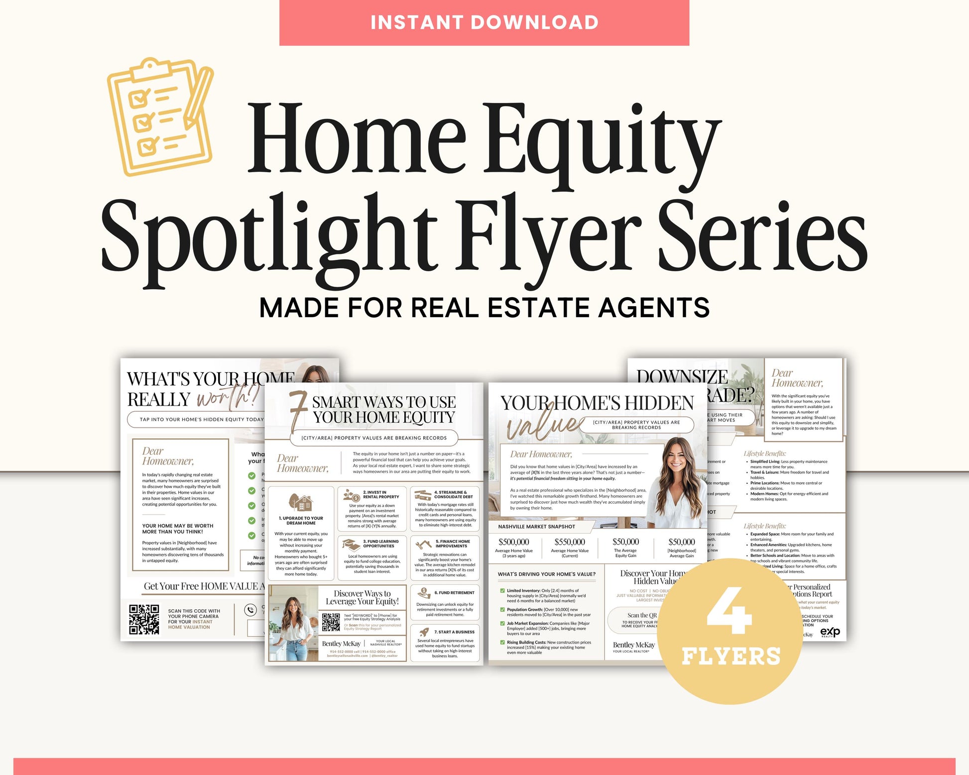 Home Equity Spotlight Flyer Series | Canva Real Estate Neighborhood Farming Templates | Listing Lead Generator | Real Estate Flyer | Farming