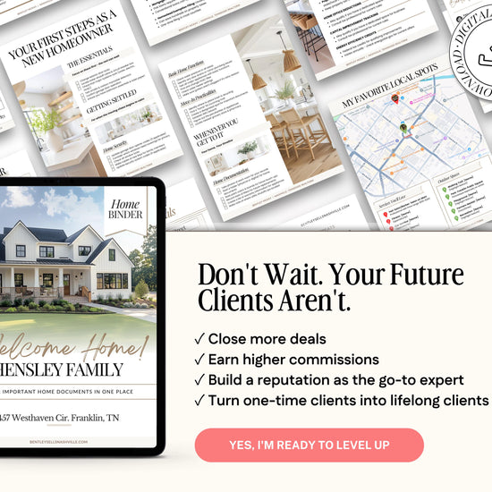 Closing Day Binder Template | New Homeowner Welcome Packet | New Homeowner Gift | Canva | Real Estate Marketing | Homeowner | Closing Gift