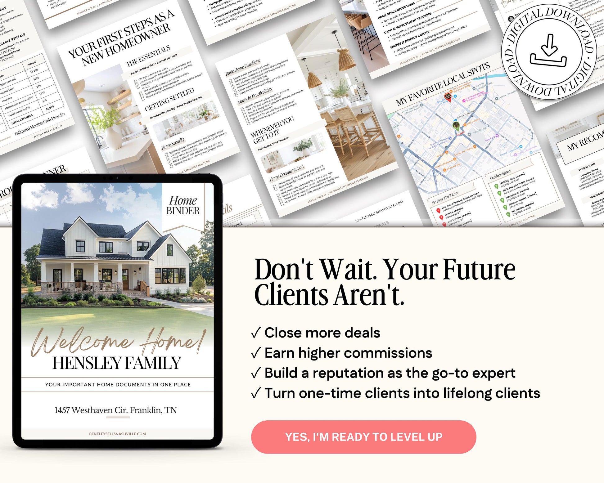 Closing Day Binder Template | New Homeowner Welcome Packet | New Homeowner Gift | Canva | Real Estate Marketing | Homeowner | Closing Gift