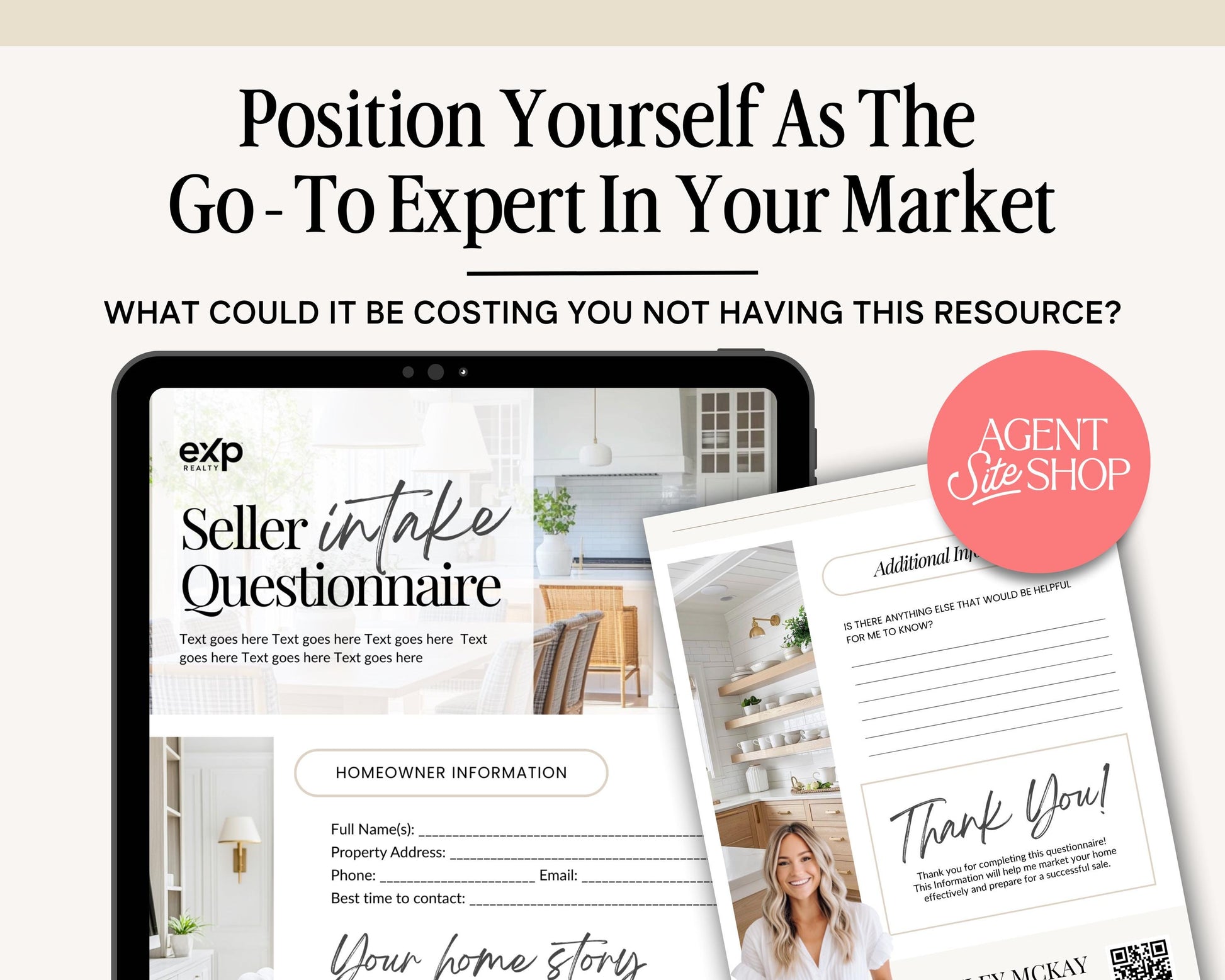 Seller Intake Questionnaire | Real Estate Listing Form | Editable Canva Template | Realtor Client Onboarding | Digital Download | Canva