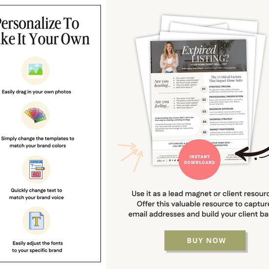 Real Estate Expired Listing Flyer | Real Estate Marketing | Canva Template | Real Estate Template | New Agent Flyer | Expired Listing Letter