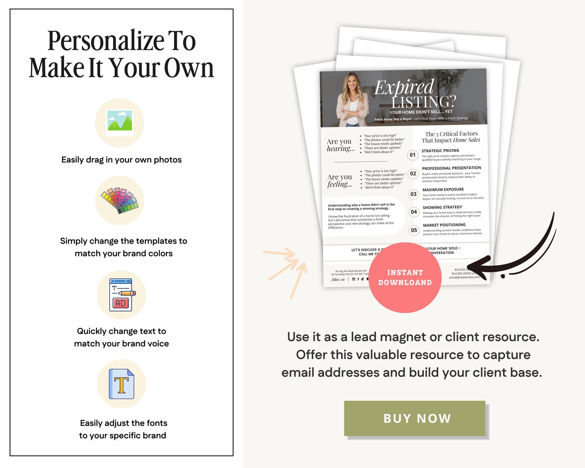 Real Estate Expired Listing Flyer | Real Estate Marketing | Canva Template | Real Estate Template | New Agent Flyer | Expired Listing Letter