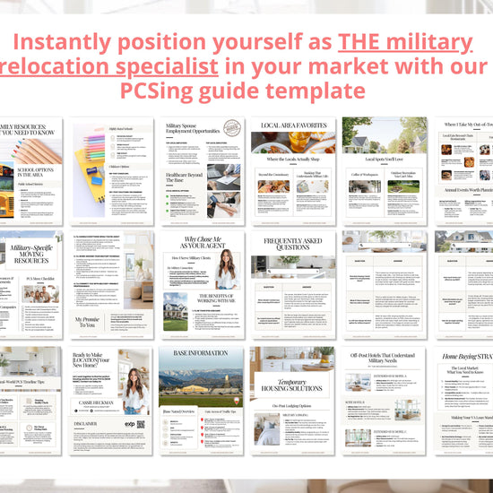 Military PCS Guide: Local Relocation Guide - Editable Canva Template