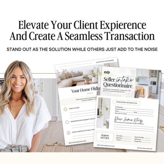 Seller Intake Questionnaire | Real Estate Listing Form | Editable Canva Template | Realtor Client Onboarding | Digital Download | Canva