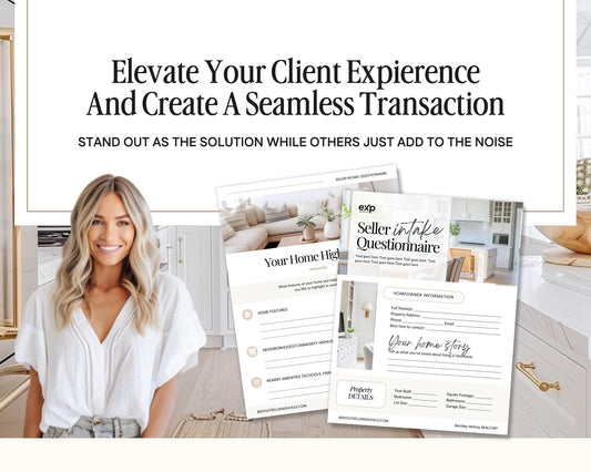 Seller Intake Questionnaire | Real Estate Listing Form | Editable Canva Template | Realtor Client Onboarding | Digital Download | Canva