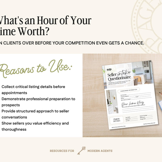 Seller Intake Questionnaire | Real Estate Listing Form | Editable Canva Template | Realtor Client Onboarding | Digital Download | Canva