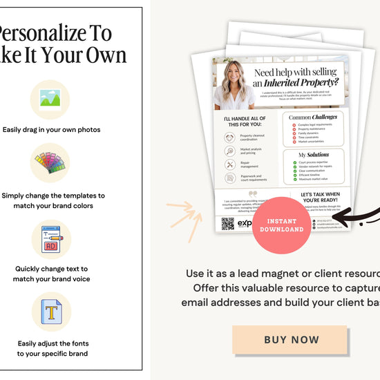 Probate Real Estate Flyer Template | Inherited Property Marketing | Estate Sale Flyer | Real Estate Agent Marketing | Canva Template | Canva