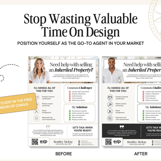Probate Real Estate Flyer Template | Inherited Property Marketing | Estate Sale Flyer | Real Estate Agent Marketing | Canva Template | Canva