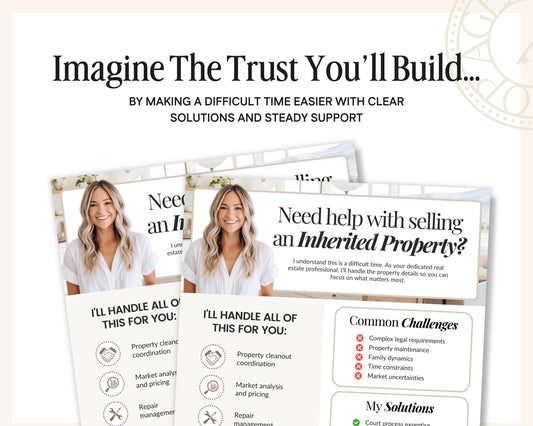 Probate Real Estate Flyer Template | Inherited Property Marketing | Estate Sale Flyer | Real Estate Agent Marketing | Canva Template | Canva