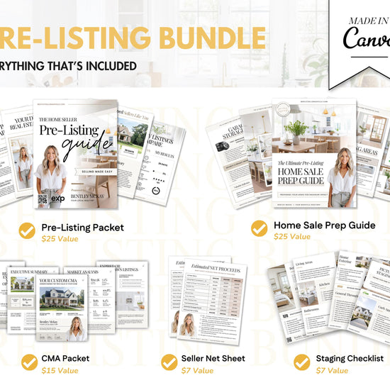 Pre-Listing Bundle | Listing Presentation | Canva Template | Pre-Listing Checklist | Seller Roadmap | Listing Consultation | Listing Packet