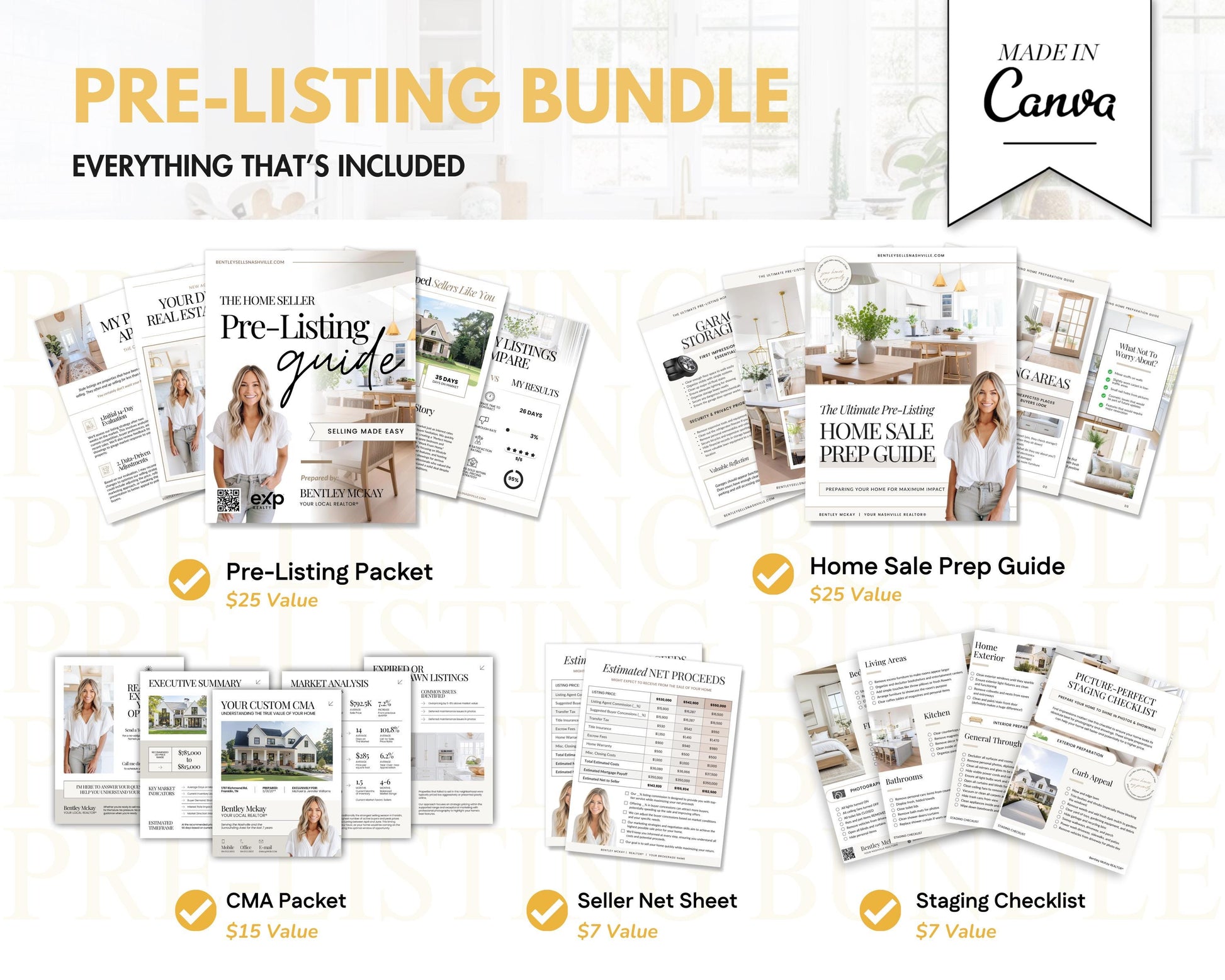 Pre-Listing Bundle | Listing Presentation | Canva Template | Pre-Listing Checklist | Seller Roadmap | Listing Consultation | Listing Packet