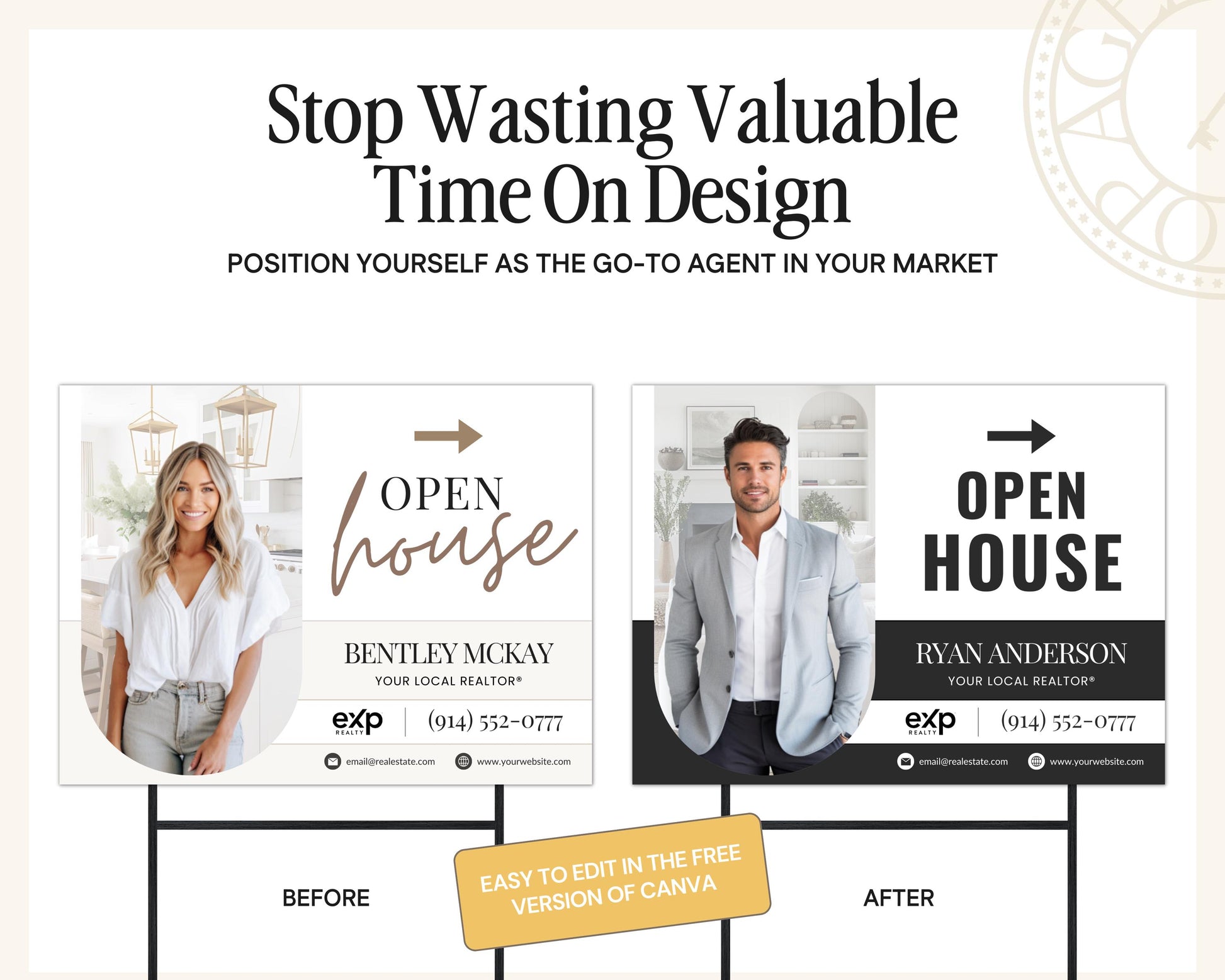 Open House Sign Template | For Sale Yard Sign | Customizable For Sale Signage | Open House Directional | Real Estate Yard Horizontal Sign