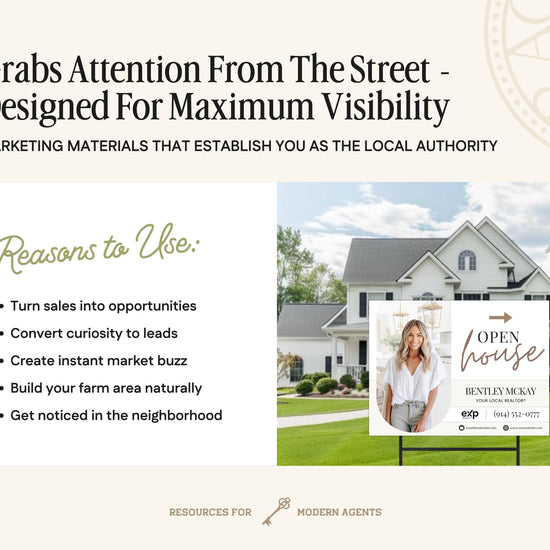 Open House Sign Template | For Sale Yard Sign | Customizable For Sale Signage | Open House Directional | Real Estate Yard Horizontal Sign