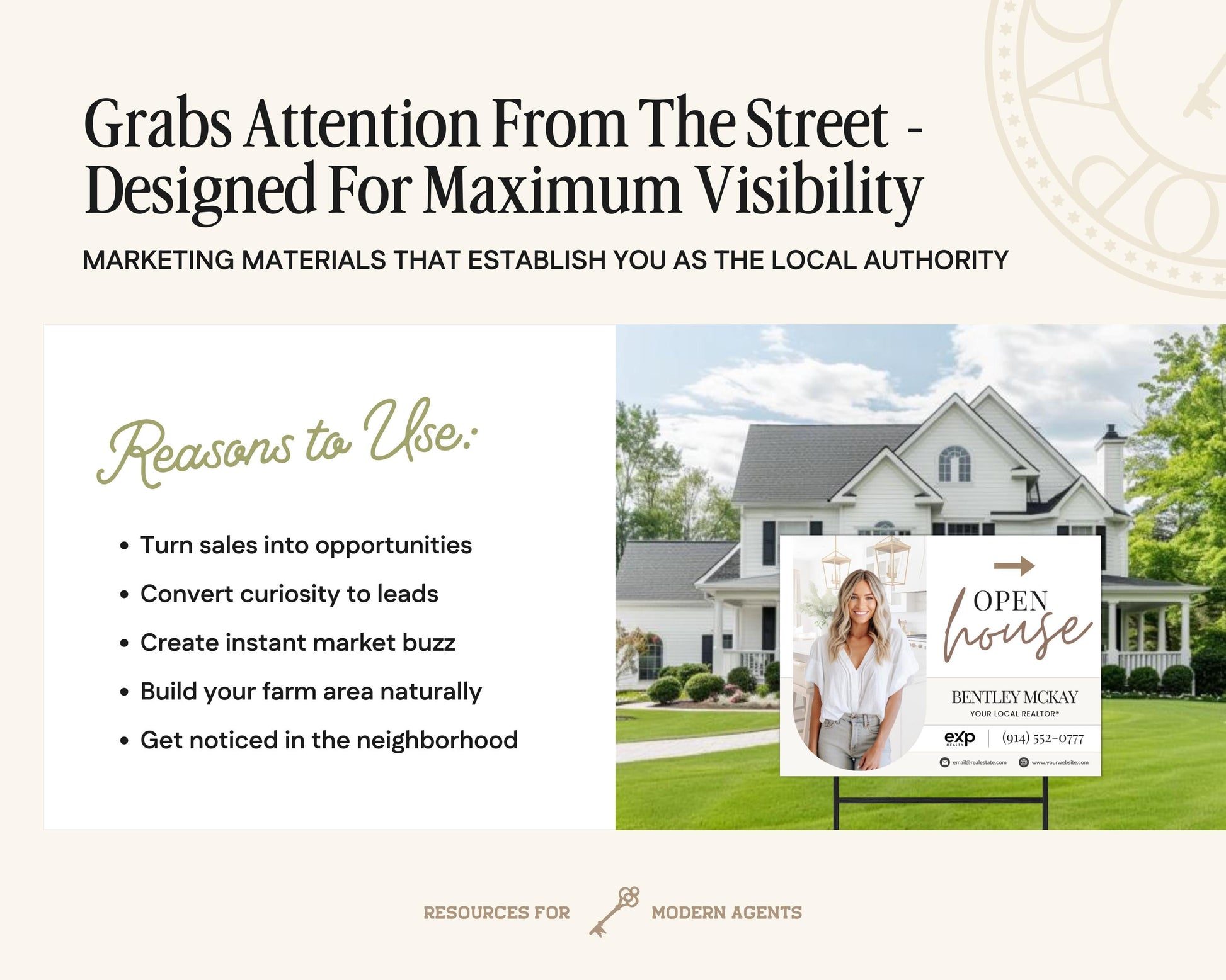 Open House Sign Template | For Sale Yard Sign | Customizable For Sale Signage | Open House Directional | Real Estate Yard Horizontal Sign
