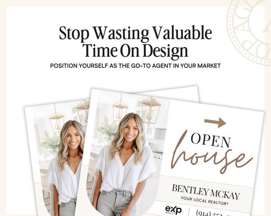 Open House Sign Template | For Sale Yard Sign | Customizable For Sale Signage | Open House Directional | Real Estate Yard Horizontal Sign