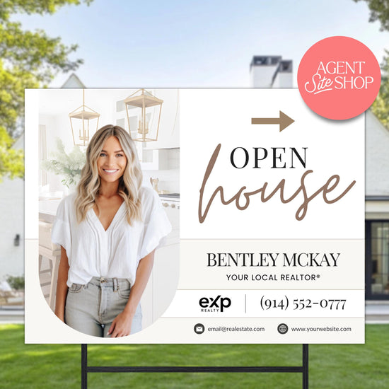 Open House Sign Template | For Sale Yard Sign | Customizable For Sale Signage | Open House Directional | Real Estate Yard Horizontal Sign